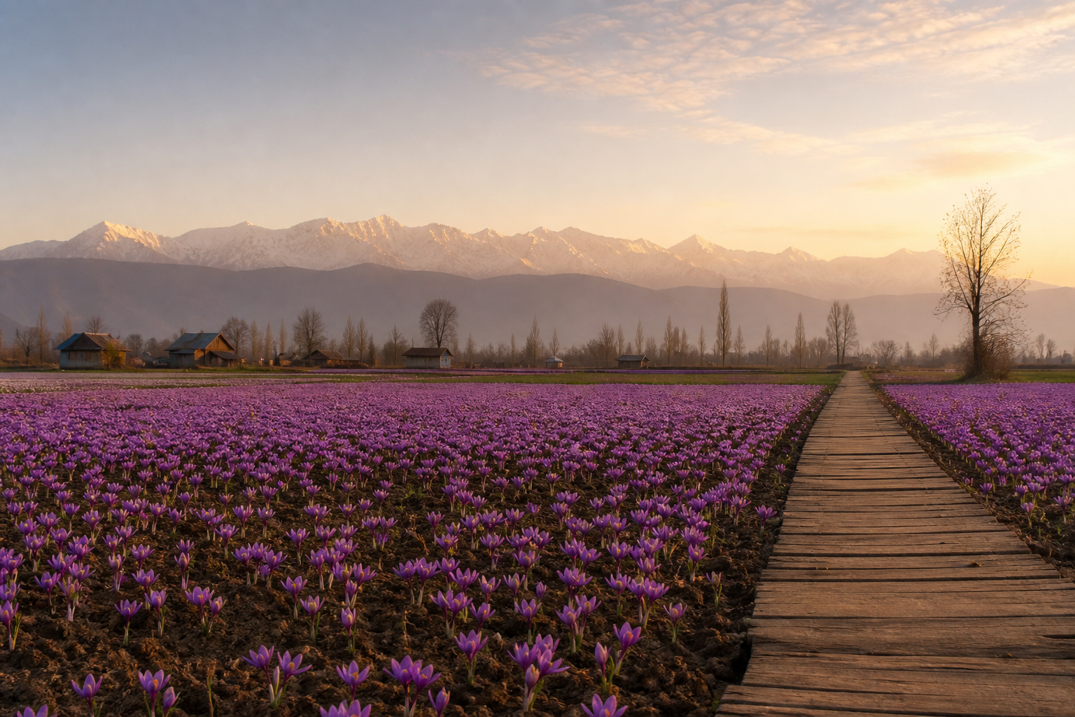 Pampore saffron farms